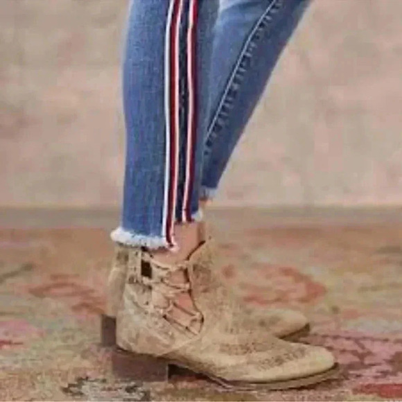 Free People Driftwood Jackie Stripe High Rise Denim  Blue Jeans Size 27 - Picture 3 of 11